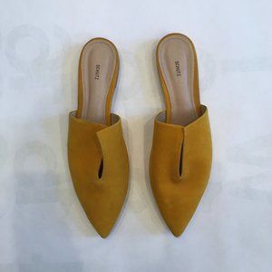 Golden Yellow Suede SCHUTZ Kristen Mule